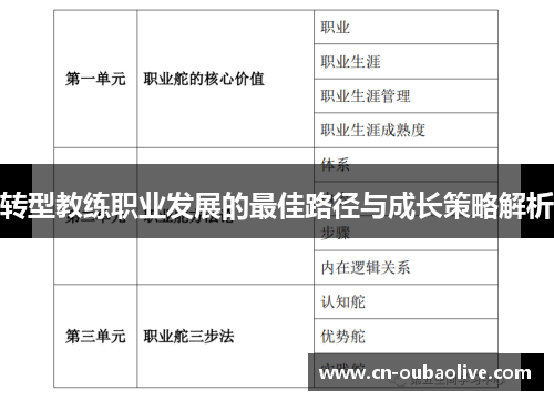 转型教练职业发展的最佳路径与成长策略解析